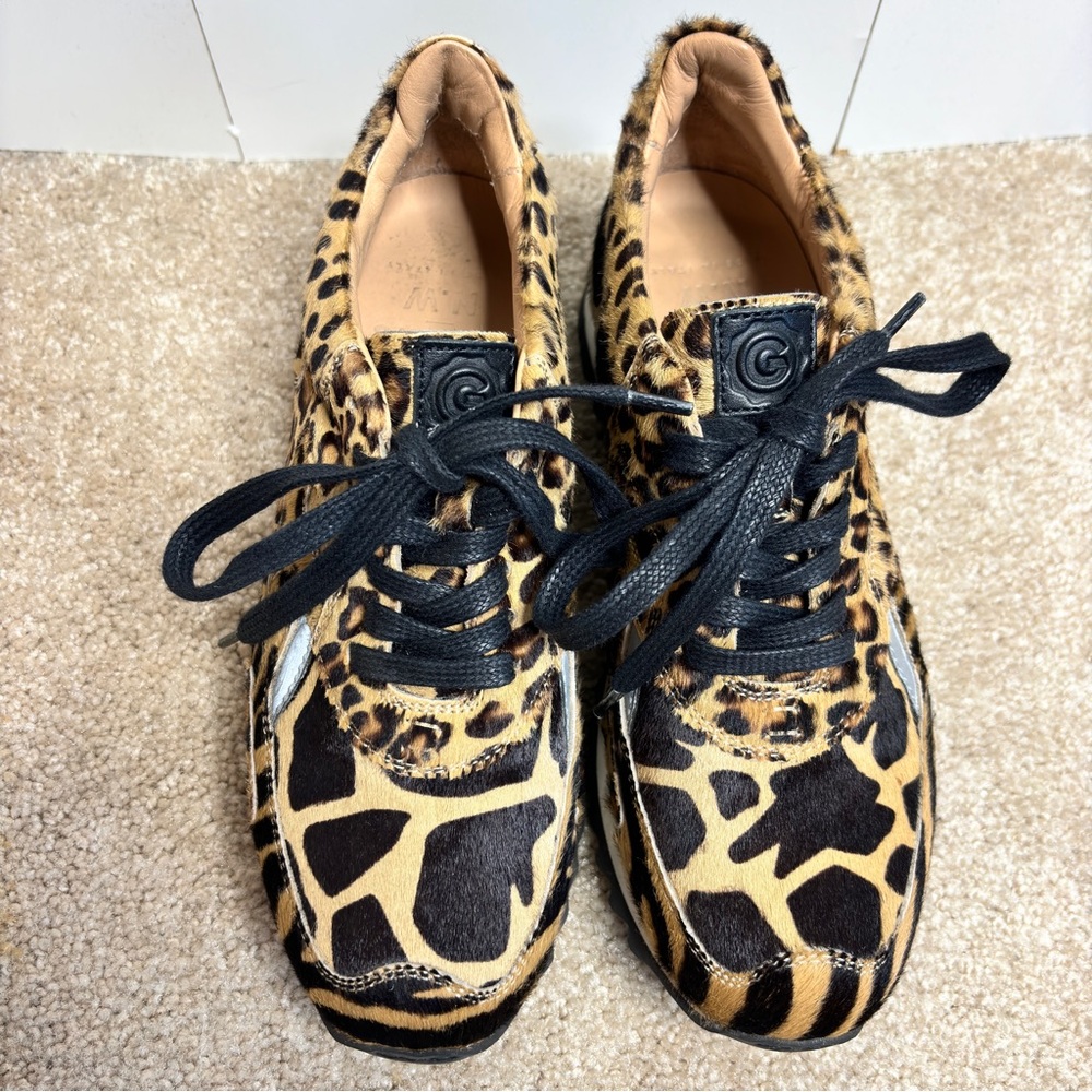 Greats x Nick Wooster Pronto Calf Hair Leopard Print Sneakers Size 38.5 - Picture 3 of 13